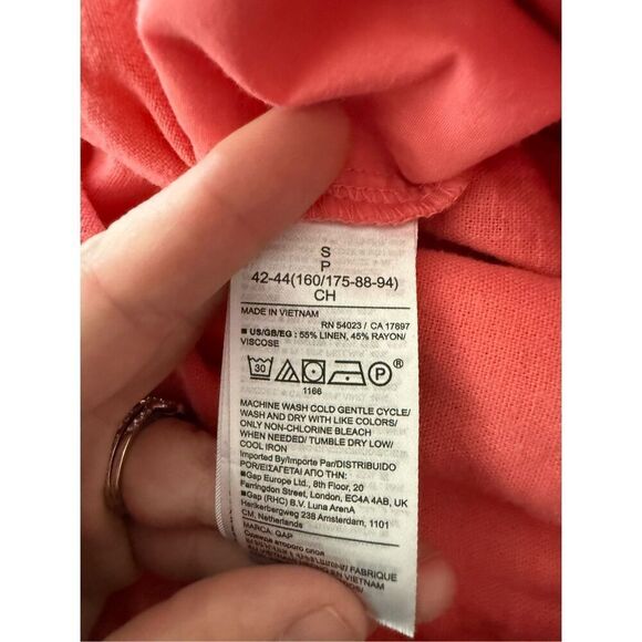 Gap Linen Drawstring Elastic Waist Shorts Coral Small - Picture 5 of 6